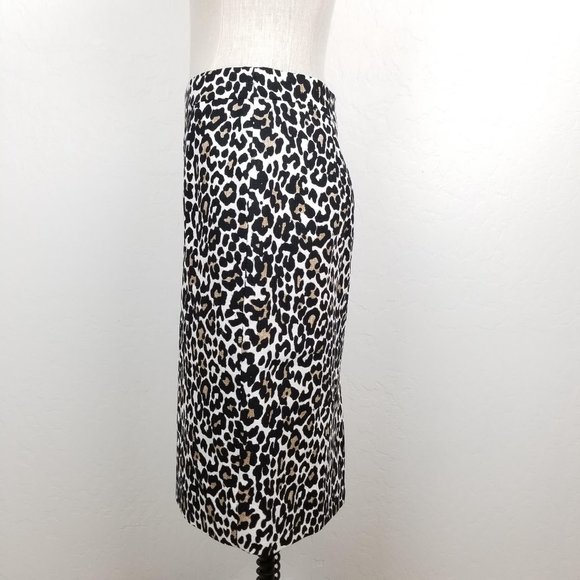 J. Crew Animal Print LIned Pencil Skirt NEW - Picture 2 of 6